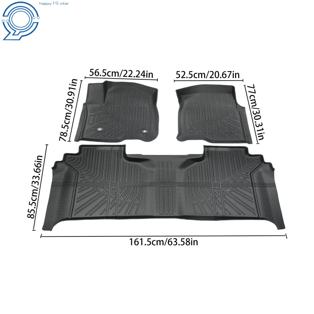 Set of 4 All Weather Floor Mats for Chevy Silverado/GMC Sierra Crew Cab (2019–2026)
