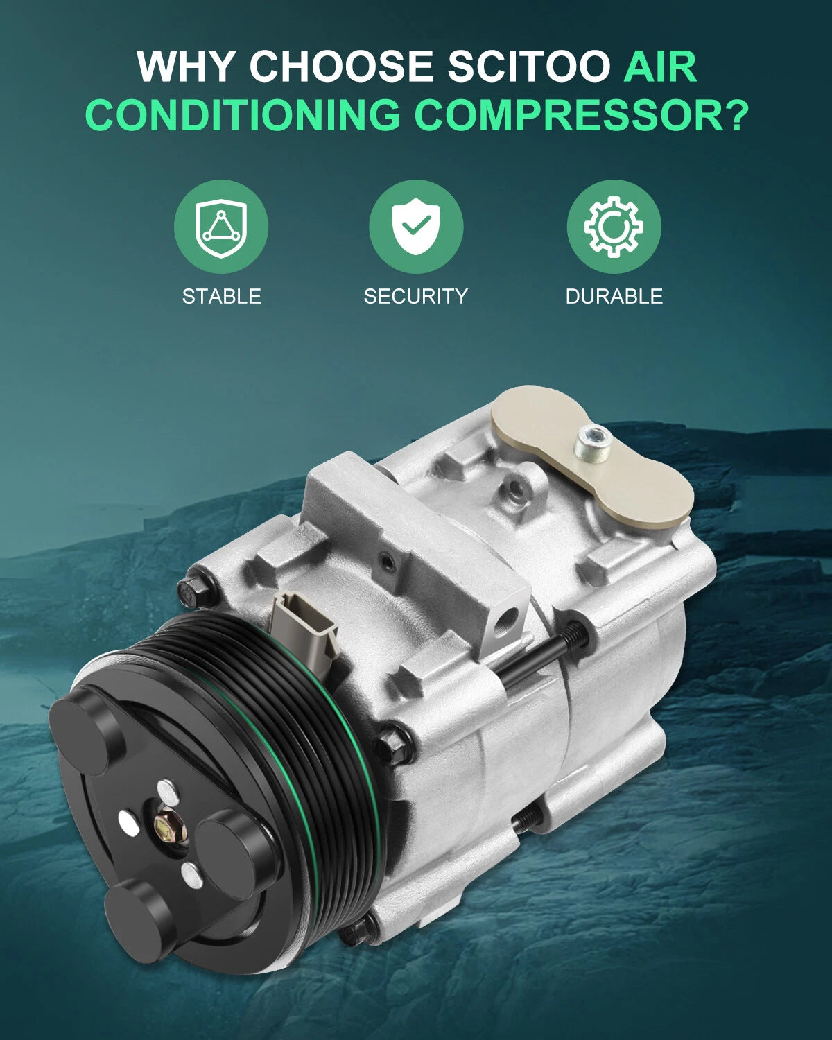 A/C Compressor with Clutch for Ford Super Duty F-150 F-250 F-350 F-450 F-550 (2003–2007)