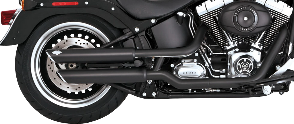 Vance & Hines 3" Twin Slash Slip-On Mufflers Black 46343 for Harley Fat Boy (2010–2017)