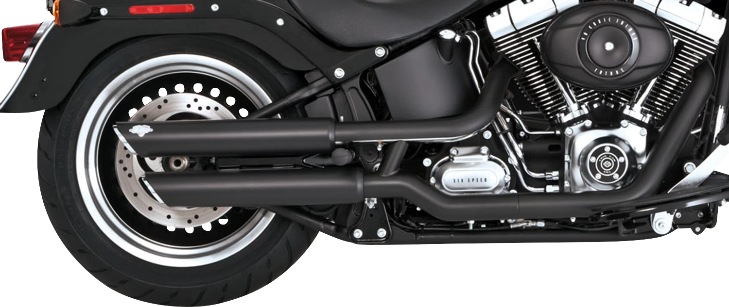 Vance & Hines 3" Twin Slash Slip-On Mufflers Black 46343 for Harley Fat Boy (2010–2017)
