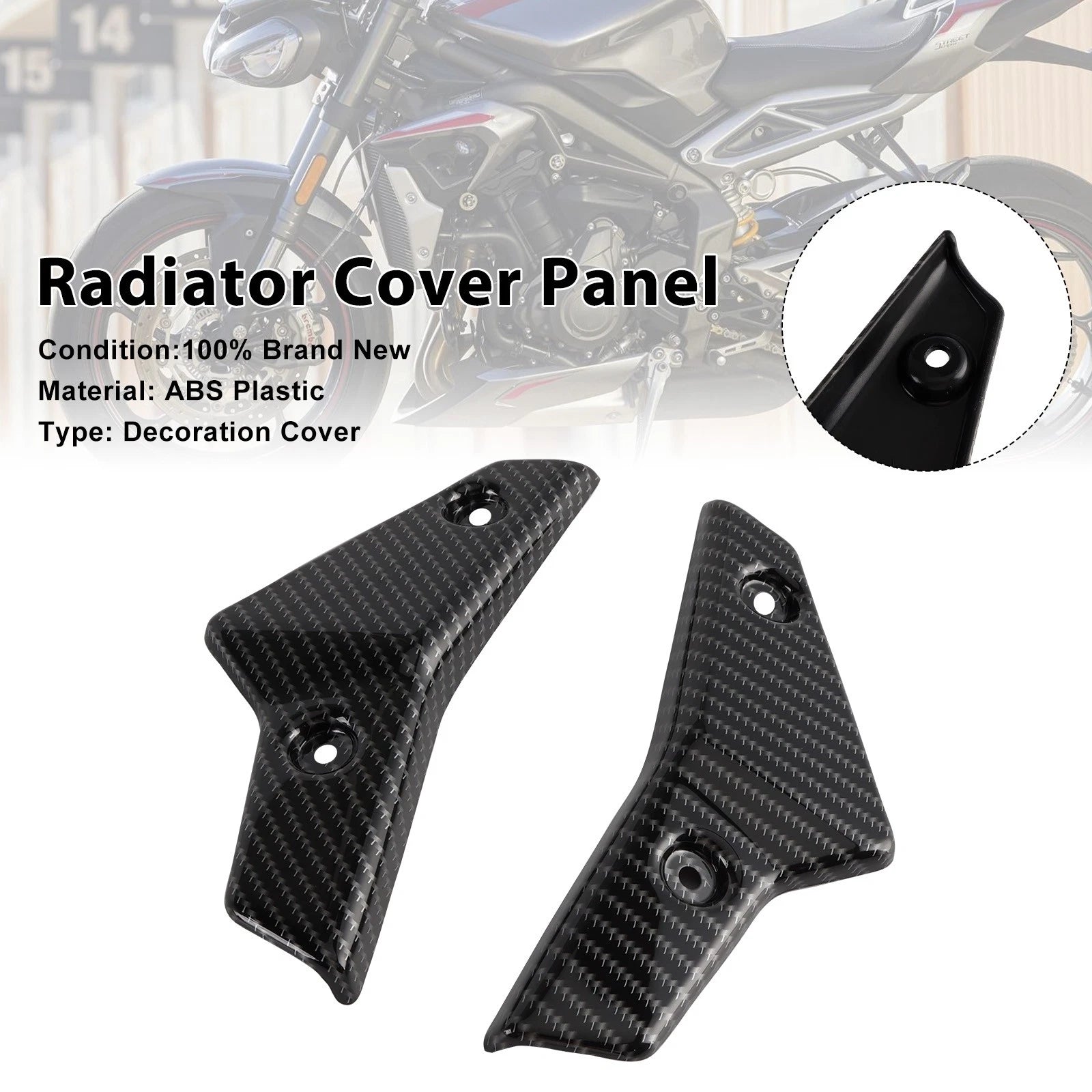 Radiator Side Cover Fairing Panels for Street Triple 765 R/RS (2020–2022) Carbon