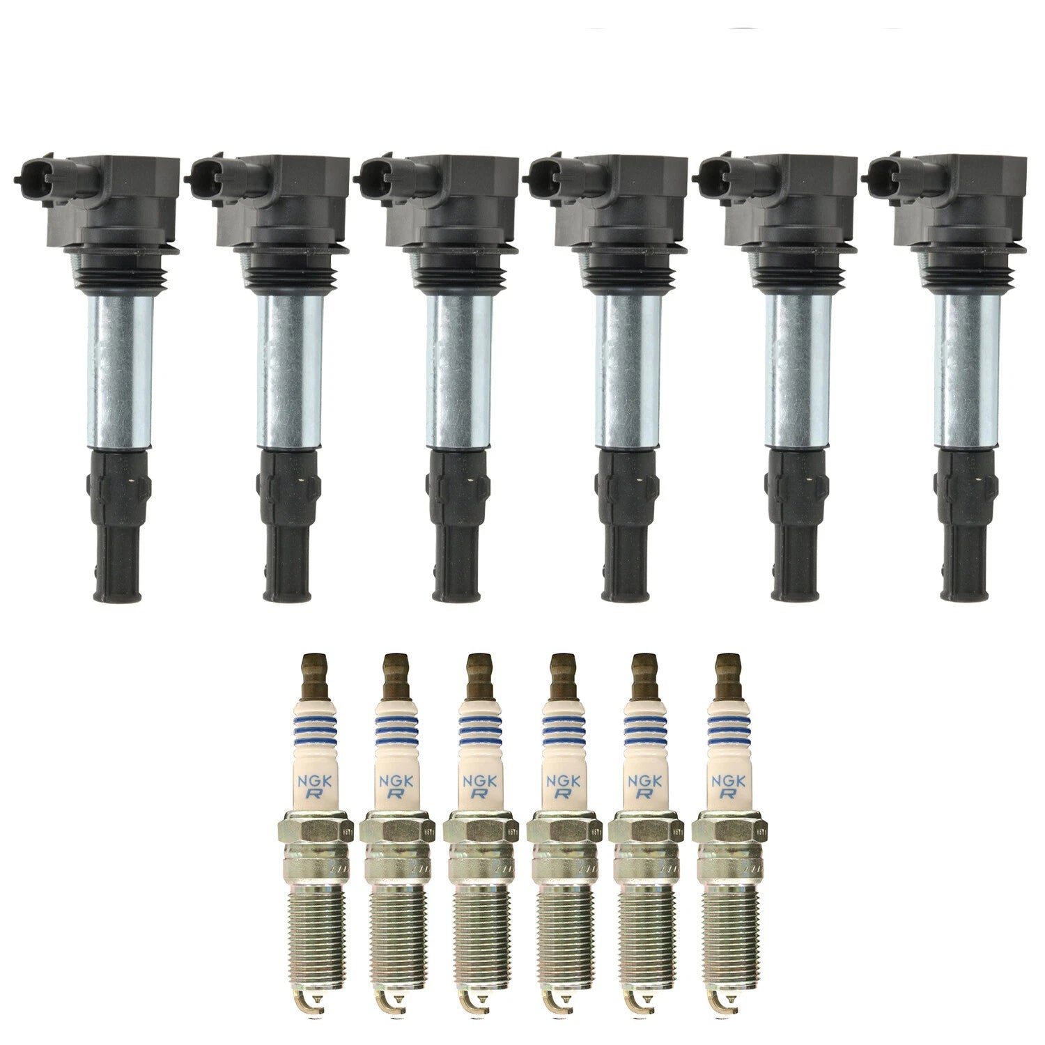 Set of 6 Ignition Coils & NGK Laser Platinum Spark Plugs for Enclave G6 CX-9
