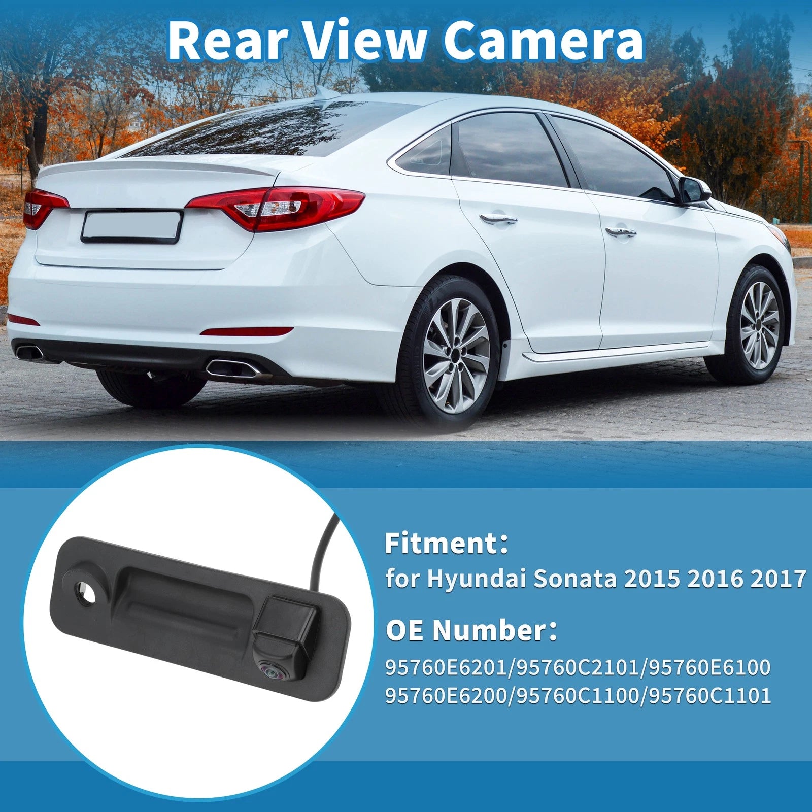 Tailgate Handle with Park Assist Backup Camera 95760-E6201 for Hyundai Sonata (2015–2017)