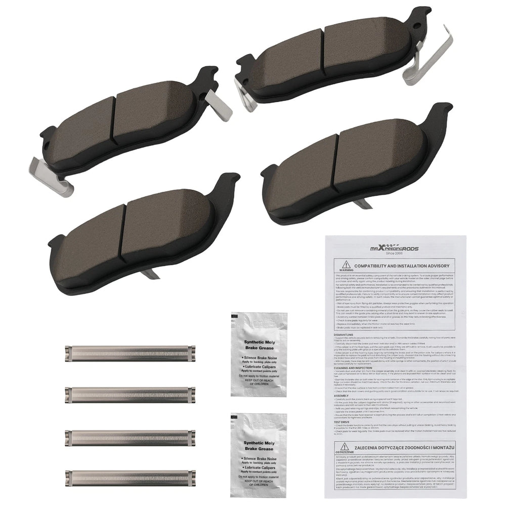 Set of 4 Rear Ceramic Brake Pads for Jeep Commander (2006–2010)/Grand Cherokee (2005–2010)