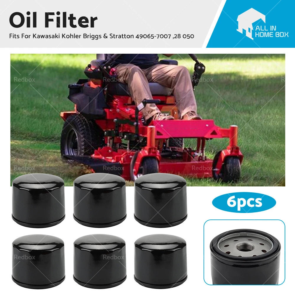 6x Oil Filter for Kawasaki Kohler Briggs & Stratton (49065-7007, 28 050)