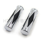 1" Chrome Diamond Style Handlebar Grips for Harley Softail Street Bob