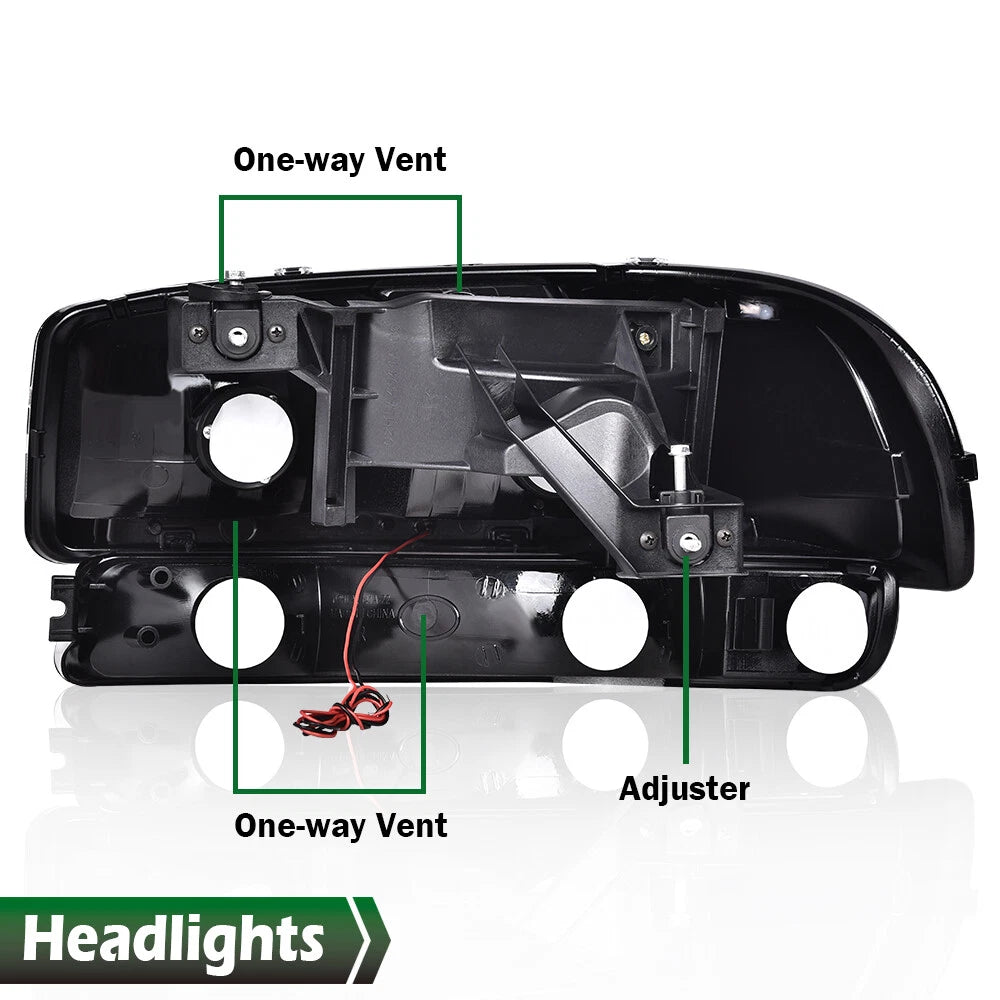 LED DRL Smoke Black Headlights & Bumper Lamps for GMC Sierra/Yukon (1999–2007)