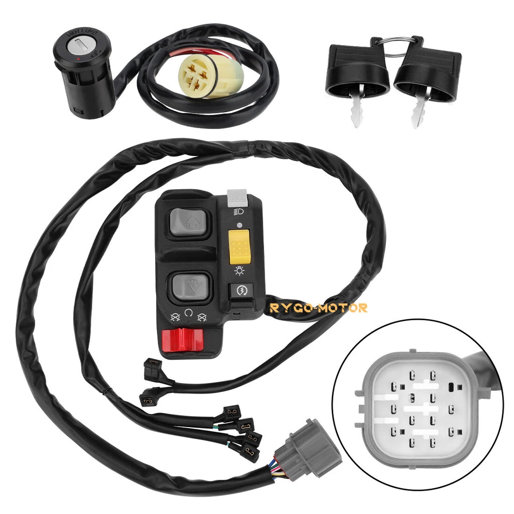 Left Handlebar Switch & Key Switch Kit for Honda Rancher 420 TRX420 (2007–2013)