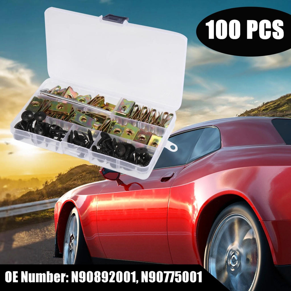 100pcs Fender Liner Splash Guard Tapping Screw Clips for VW Audi 
