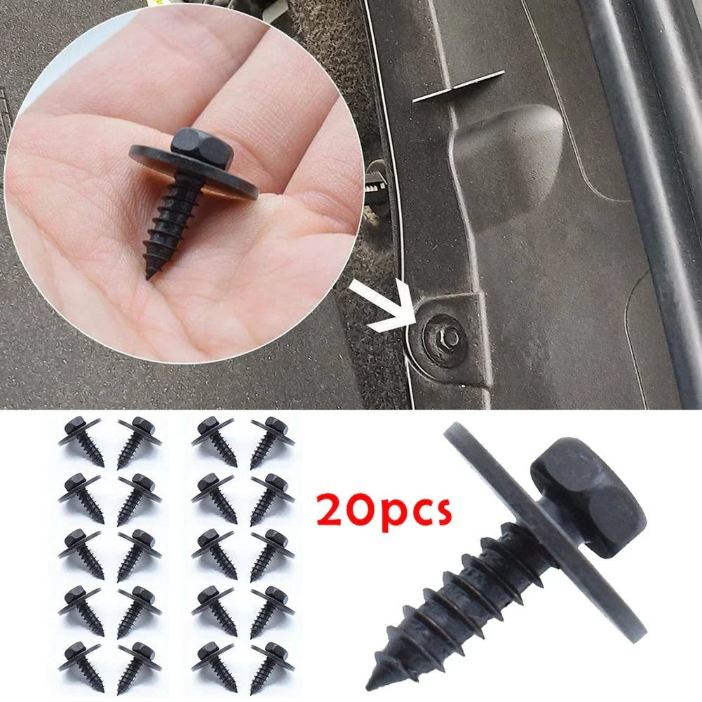 20Pcs Hex Head Screws Accessories Anti-corrosion for Bumper Engine Metal