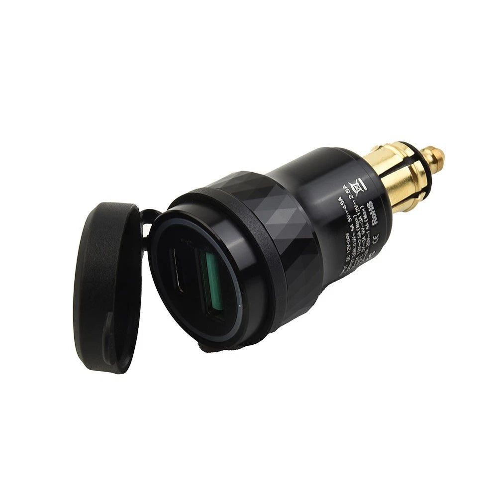Dual USB Charger Adapter for Hella DIN Plug Socket Motorcycle