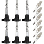 Set of 6 Ignition Coils & Spark Plugs for Audi Allroad Quattro (2003–2005)