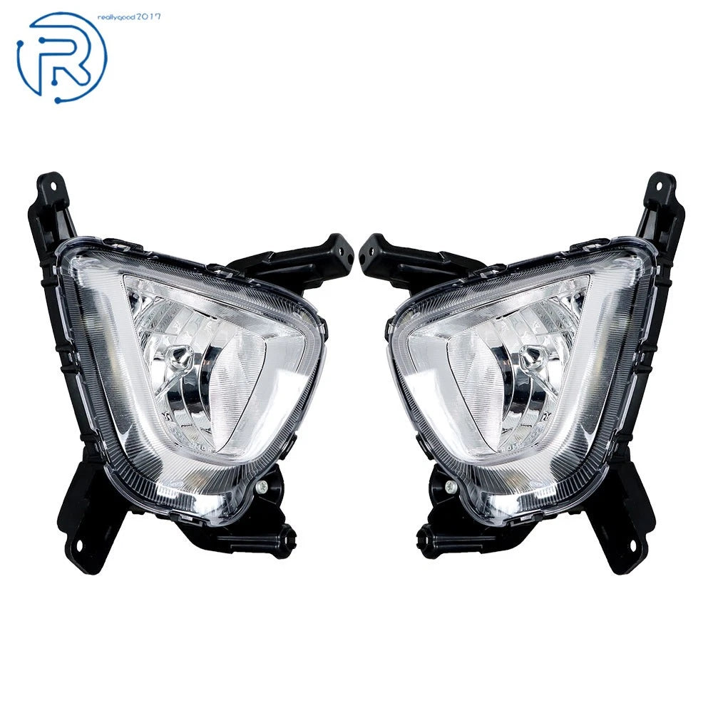 Set of 2 Front Chrome Fog Lights Lamps w/Bezel for Kia Sorento (2016–2018)