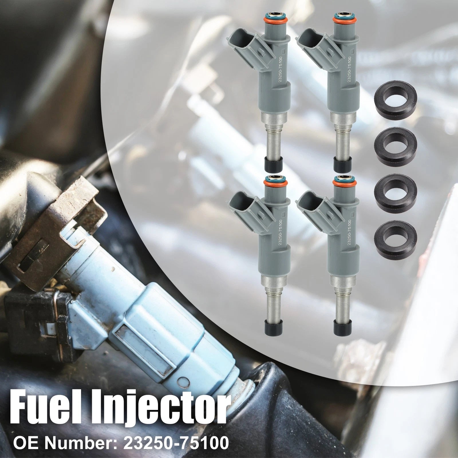 Set of 4 Fuel Injectors 23250-75100 for Toyota Tacoma 2.7L (2005–2016) & 4Runner (2010)