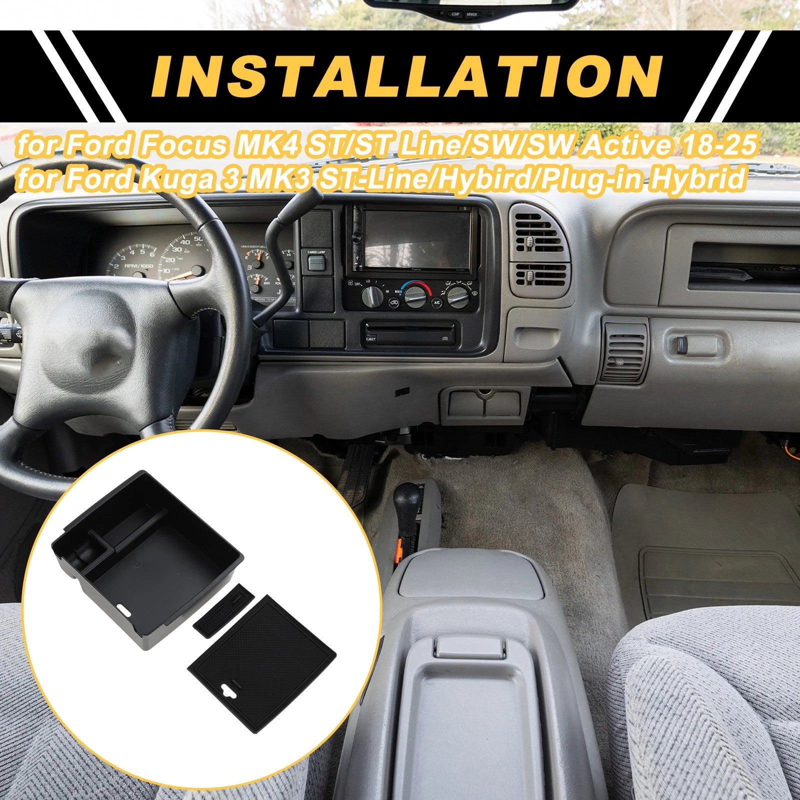 Center Console Armrest Organizer Tray for Ford Focus MK4 (2018–2023)