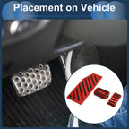 3 Pcs Accelerator Pedal Covers for Ford Edge (2023) Red