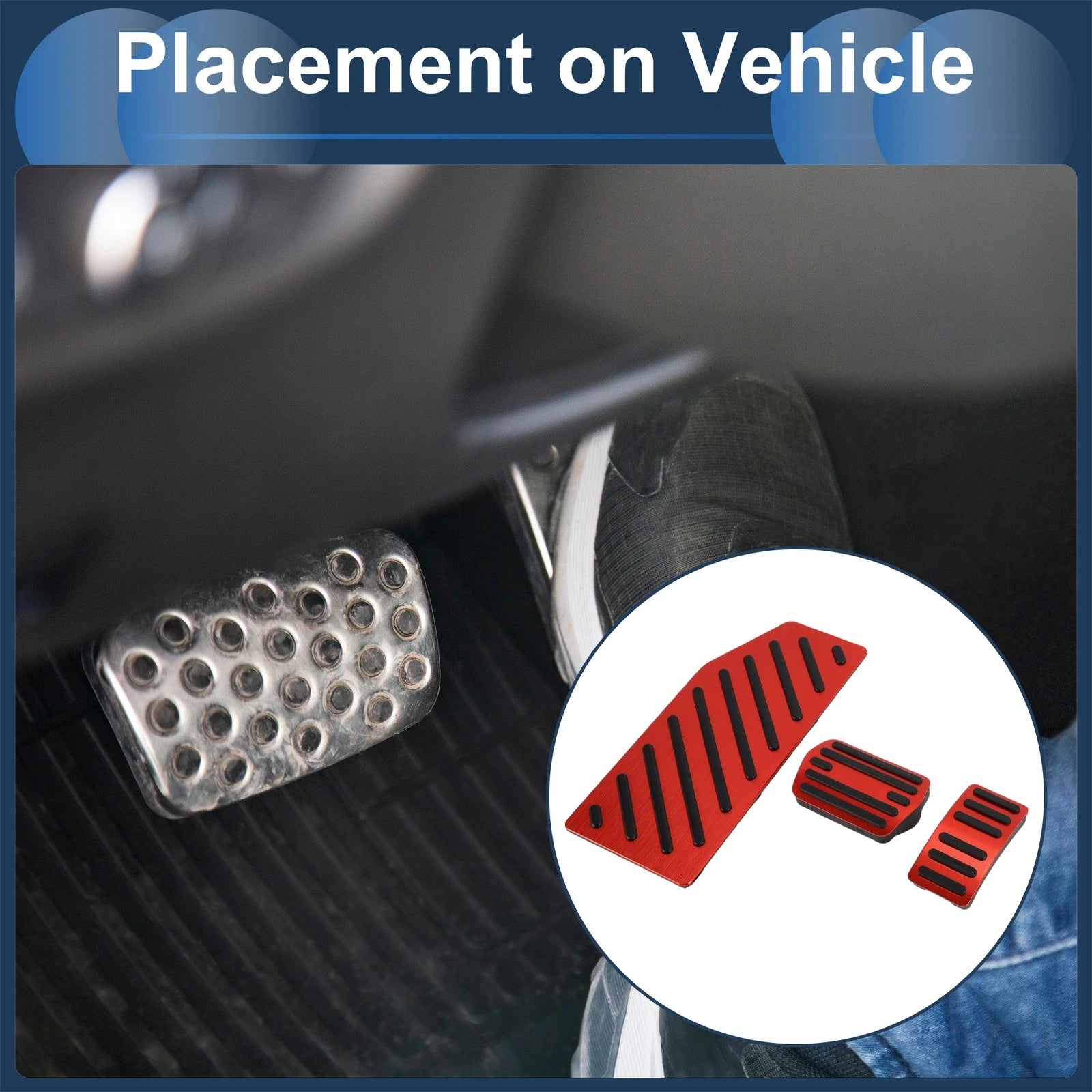 3 Pcs Accelerator Pedal Covers for Ford Edge (2023) Red