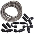 20FT-8AN AN8 PTFE Stainless Steel Braided Fuel Line for Universal Applications