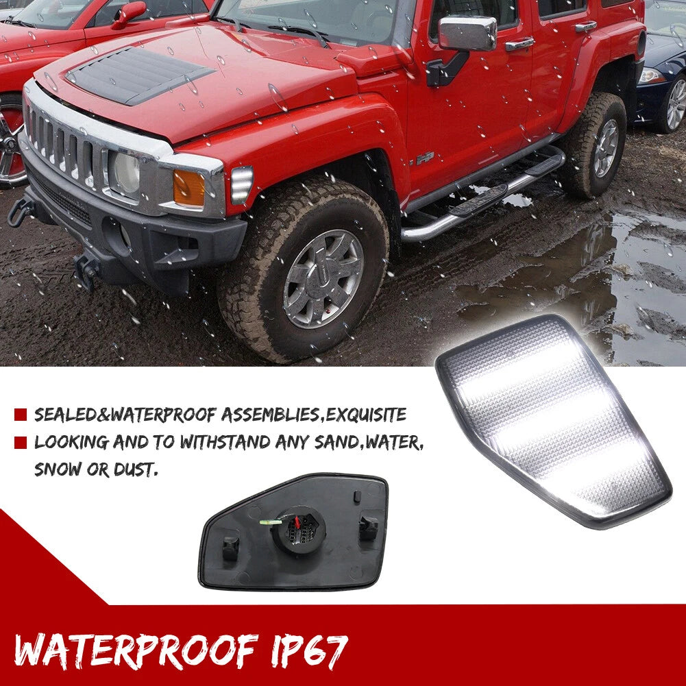 Smoked White Side Marker Lights for Hummer H3 H3T (2006–2010)