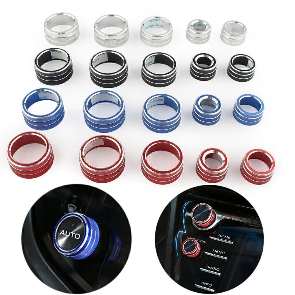 Air Conditioning Audio Button Switch Knob Covers for Toyota Camry (2018) Black