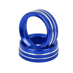 3pcs Blue AC Climate Control Ring Knob Trim Cover for Dodge Challenger (2015–2023)