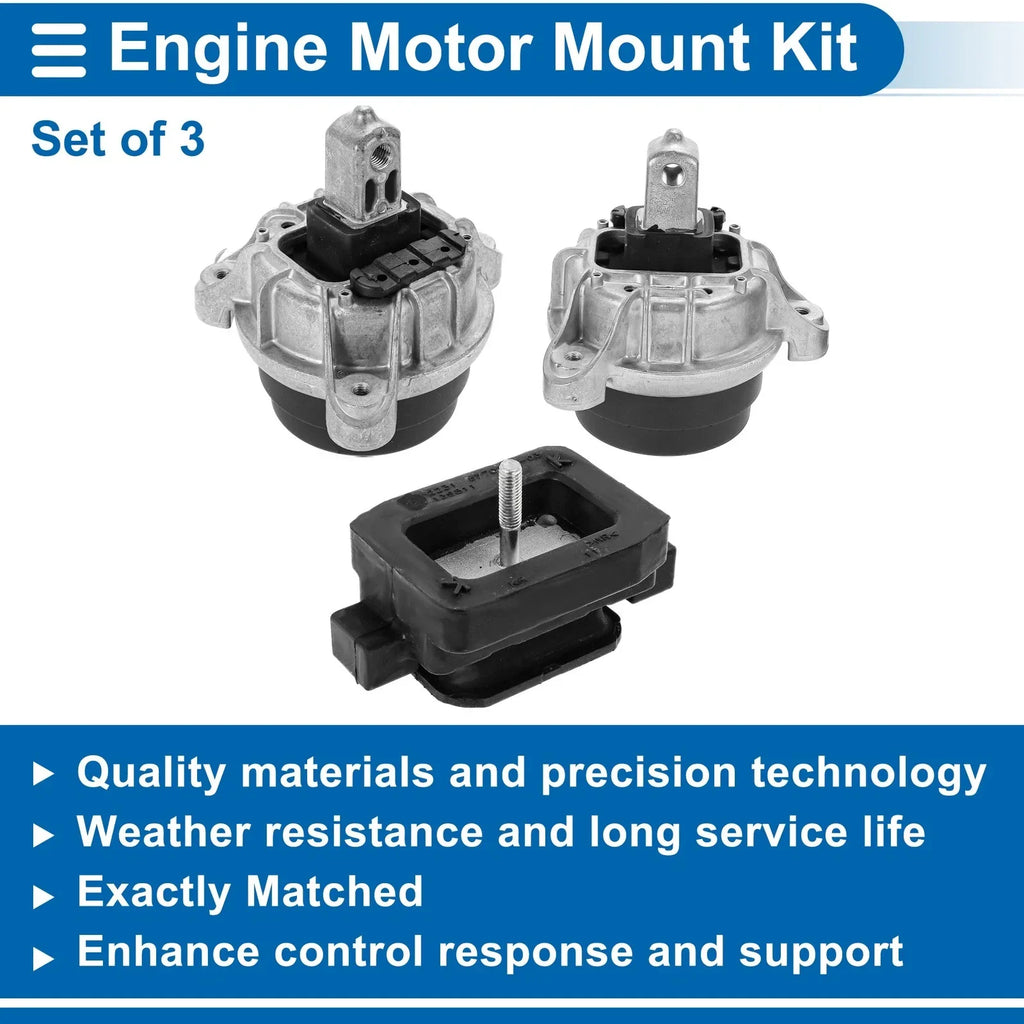 3 Pcs Engine Motor Mount for BMW 520i (2014 - 2016)