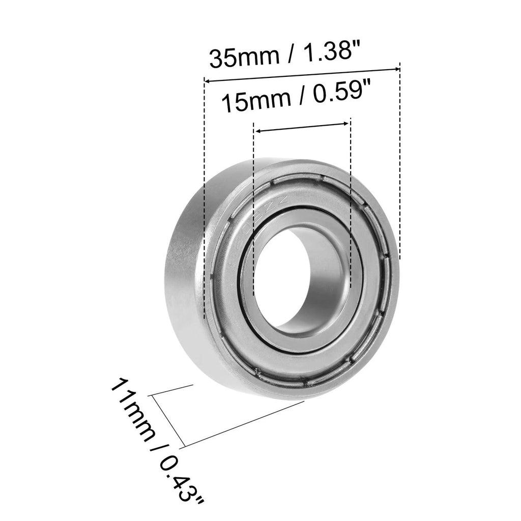 5 Pcs 6202ZZ Deep Groove Ball Bearings for Various Models (15x35x11mm)
