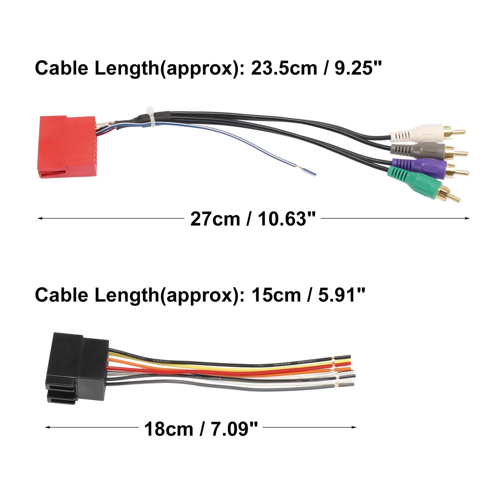 Set of 4 RCA Male Connectors Wiring Harness for VW Audi (70-1787)