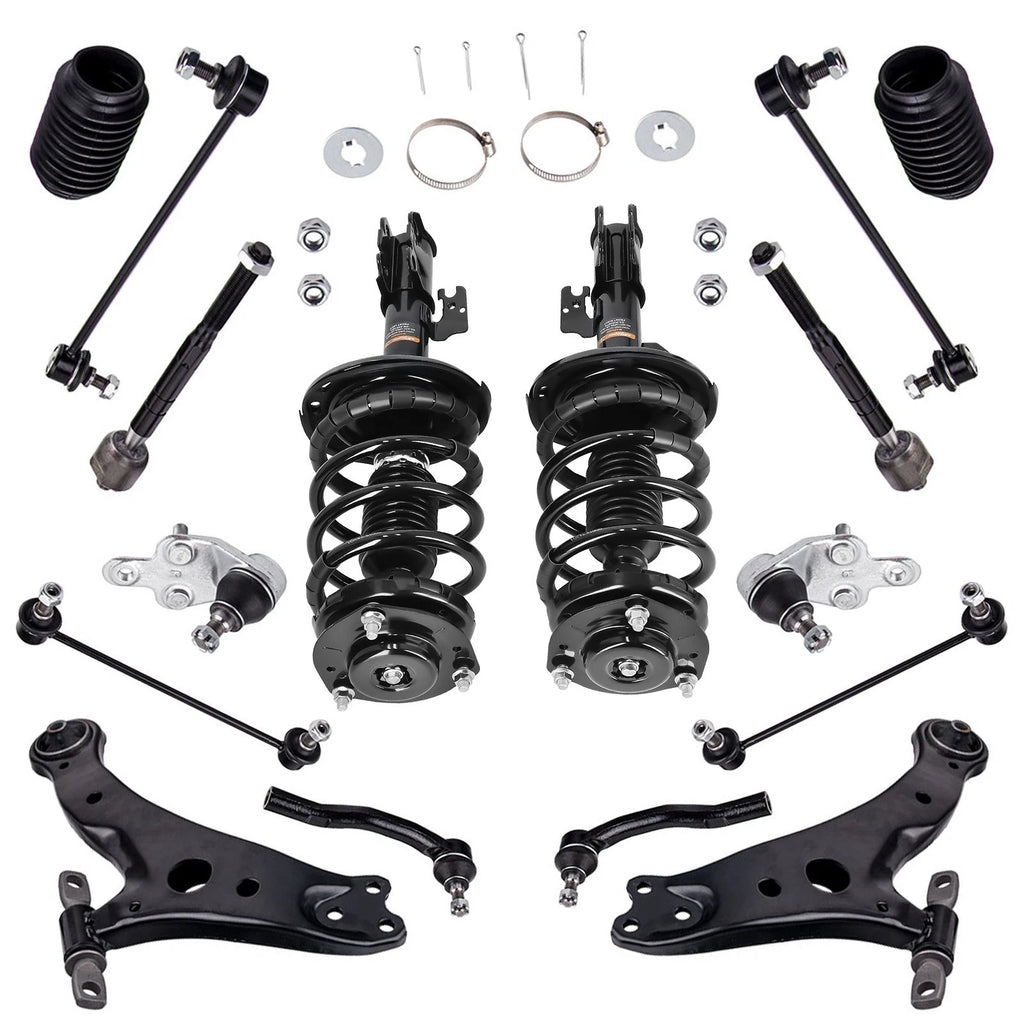16x Front Struts Control Arm Sway Bar Tie Rod Links for Toyota Camry (2007–2011)