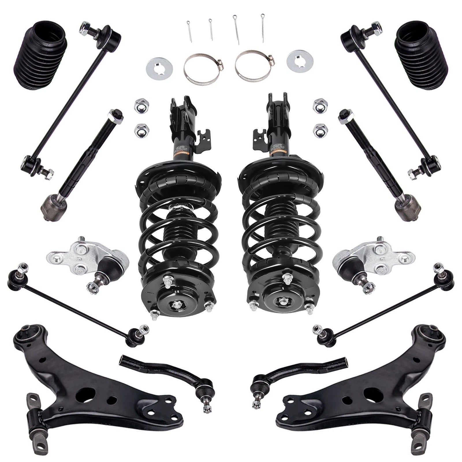 16x Front Struts Control Arm Sway Bar Tie Rod Links for Toyota Camry (2007–2011)
