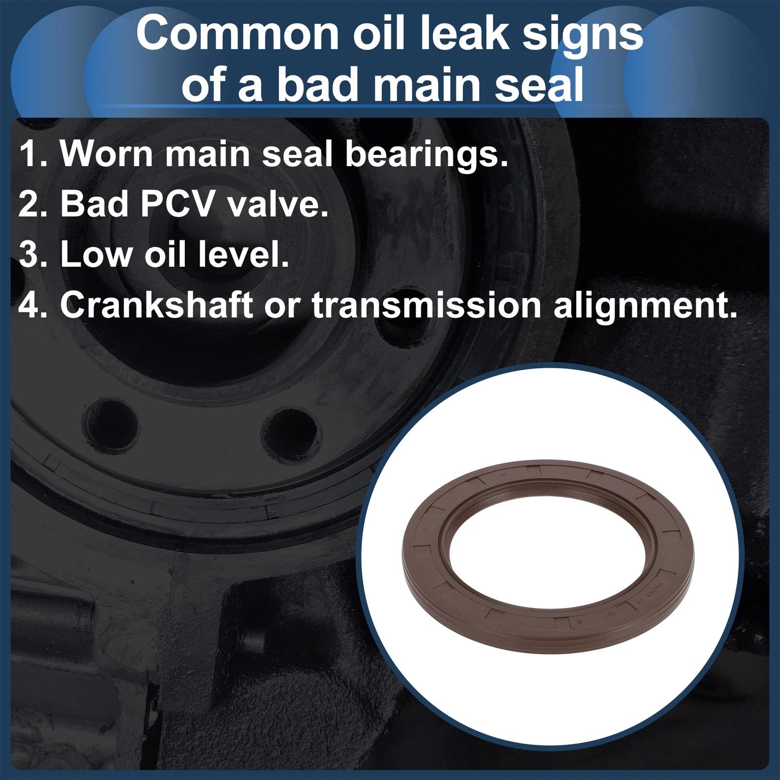 1 Pc Rear Crankshaft Oil Seal for Toyota Prius C Yaris (2012–2017) No. 90311-75019