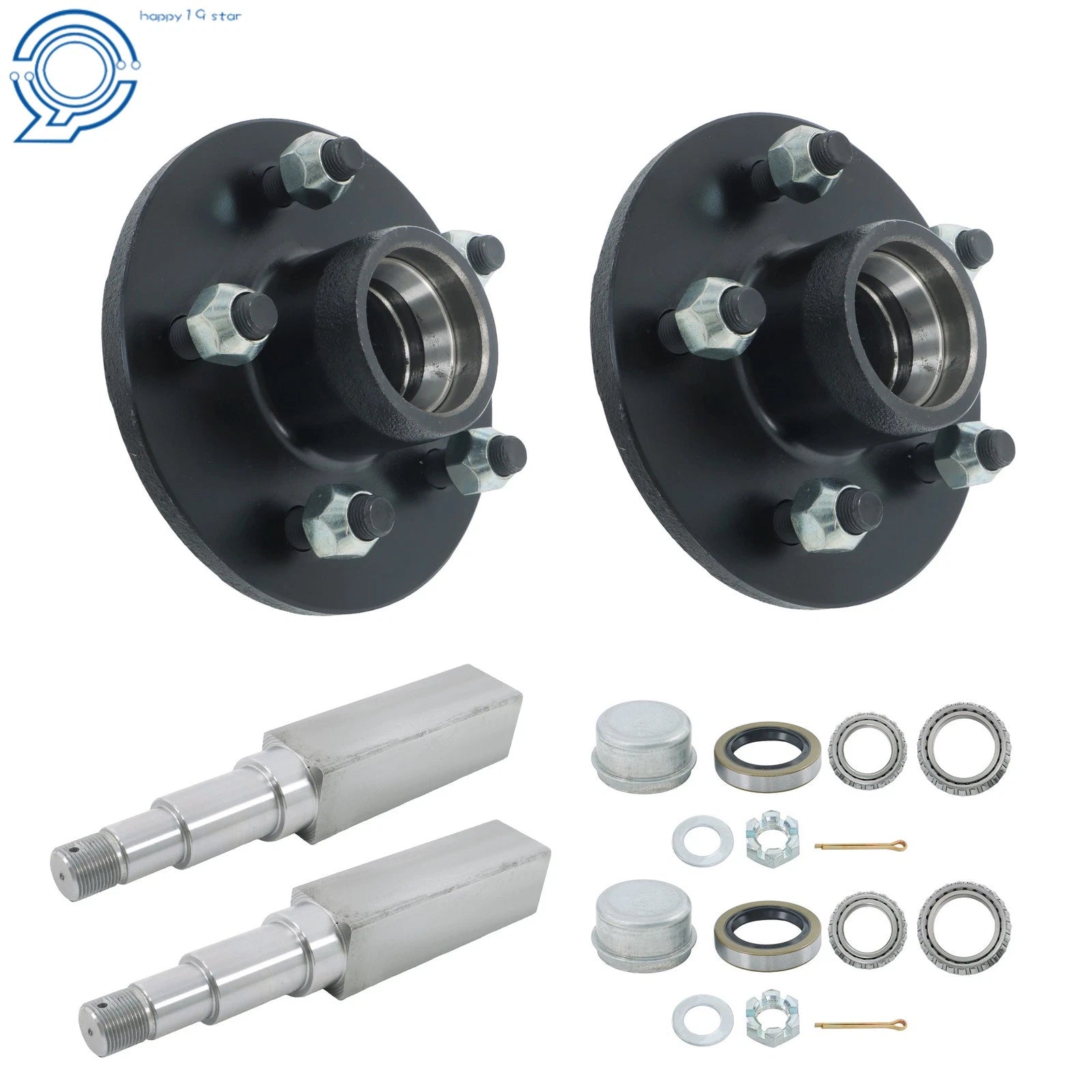 Trailer Hub Kit with Bearings for 5 on 4.5" Trailers (11")