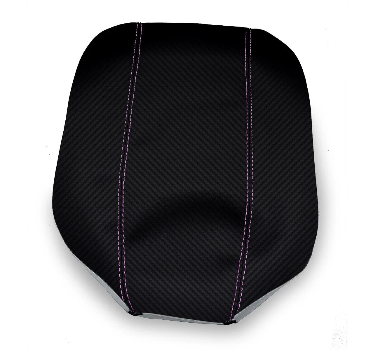 Console Lid Armrest Cover for Toyota 4Runner (2010–2019) Carbon Fiber Pink Stitch