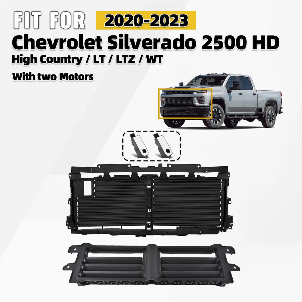 Upper & Lower Radiator Shutter with 2 Motors for Chevy Silverado 2500HD (2020–2023)