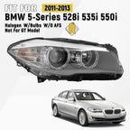 Halogen Headlight for BMW 5 Series F10 (2011–2013) Right Side, w/o AFS