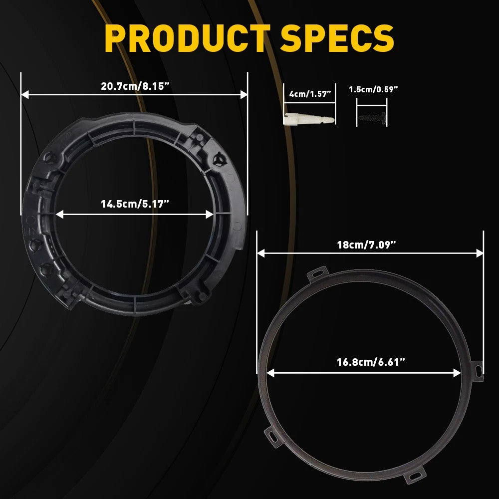 Set of 4 Headlight Mount Bracket Rings for Jeep Wrangler JK (2007â2018)