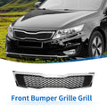 Front Upper Bumper Grille for Kia Optima (2011) Black Chrome Silver Tone