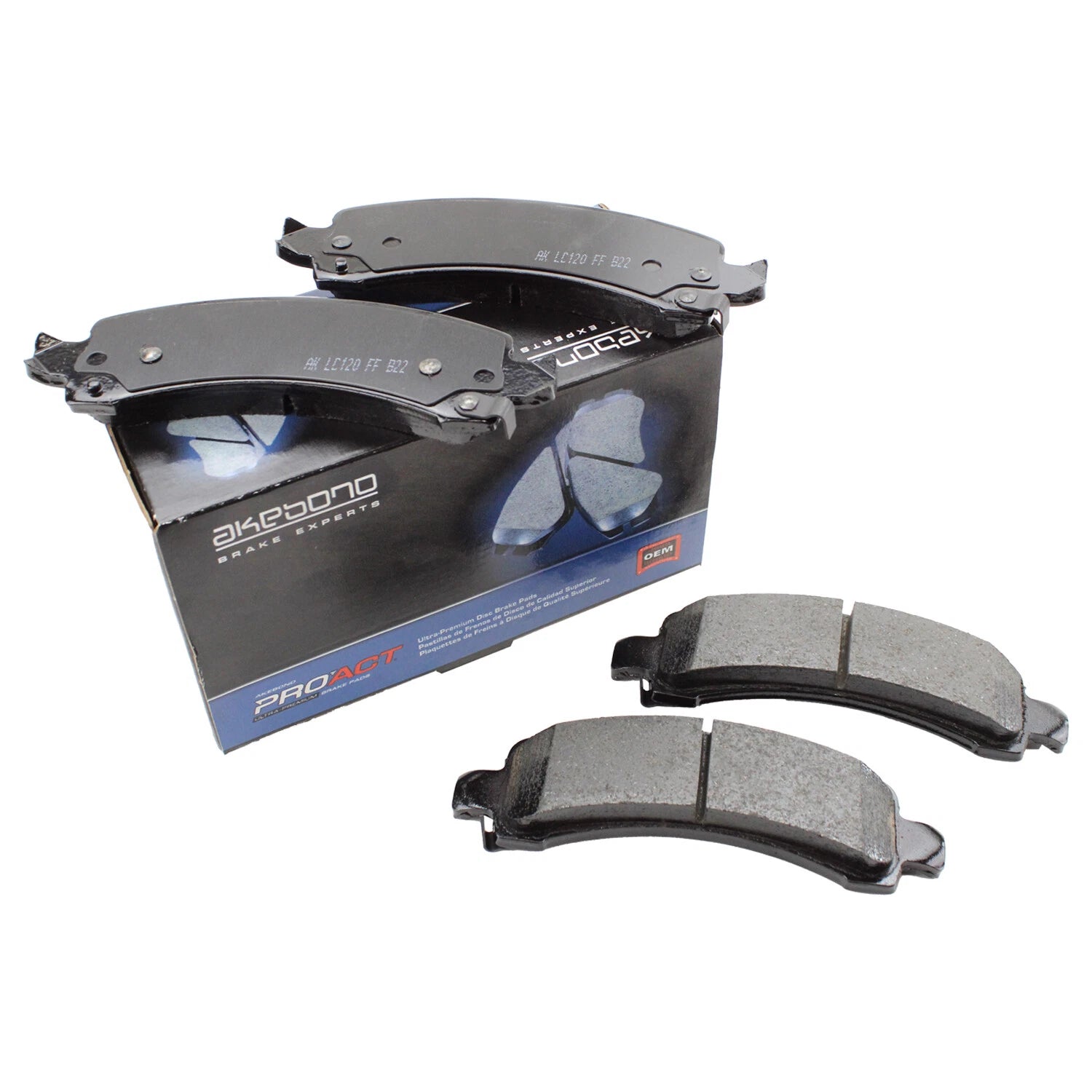 Set of 4 Akebono ProACT Rear Ceramic Disc Brake Pads for Cadillac Chevrolet GMC