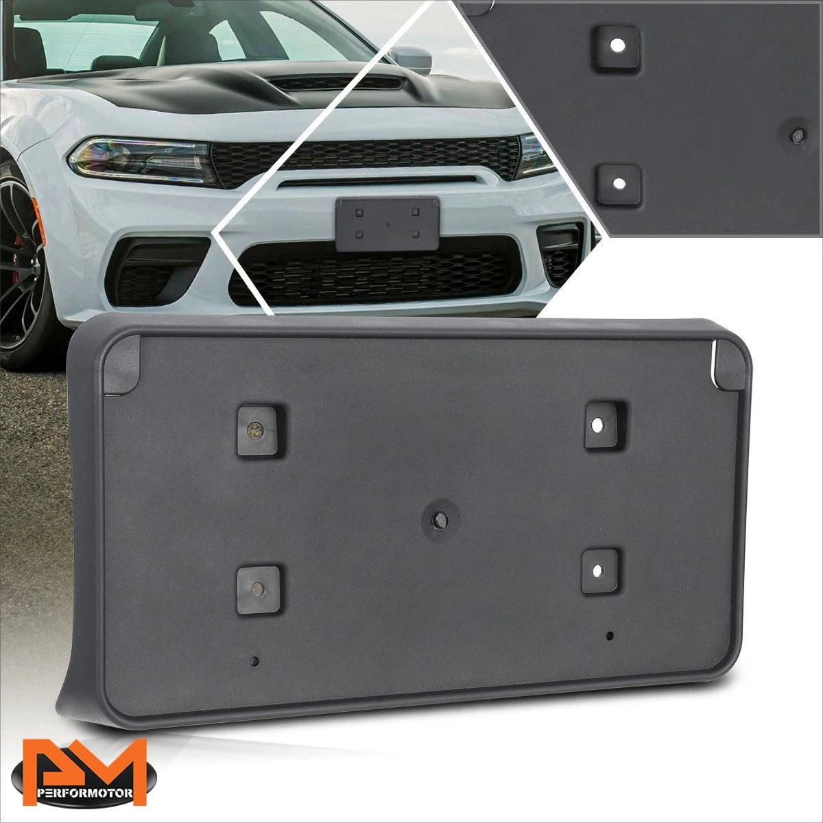 Tow Hook License Plate Mounting Bracket for Dodge Charger (2015–2021)
