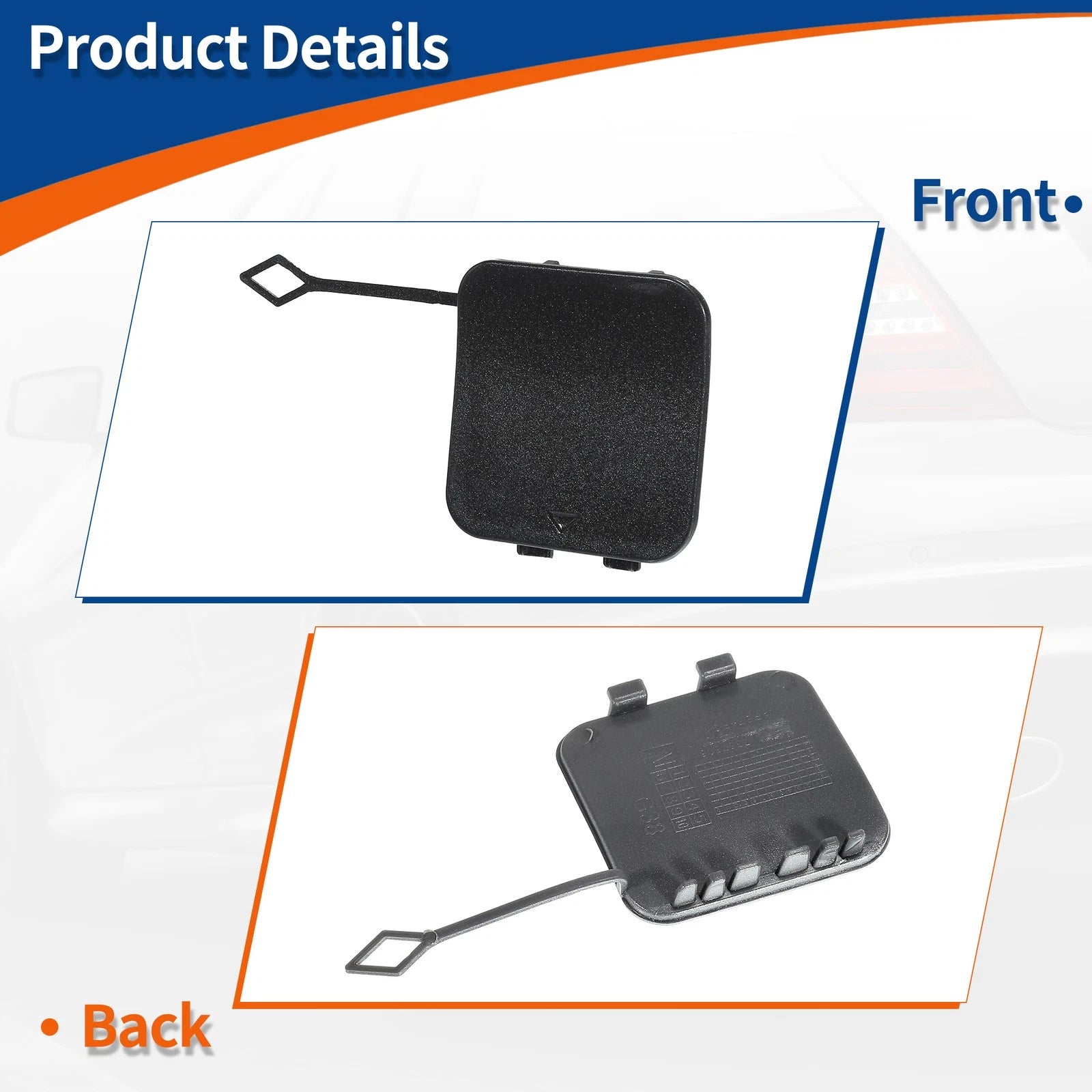 Rear Right Tow Hook Cover for BMW 530i 540i M5 (No. 51127475589) Gray