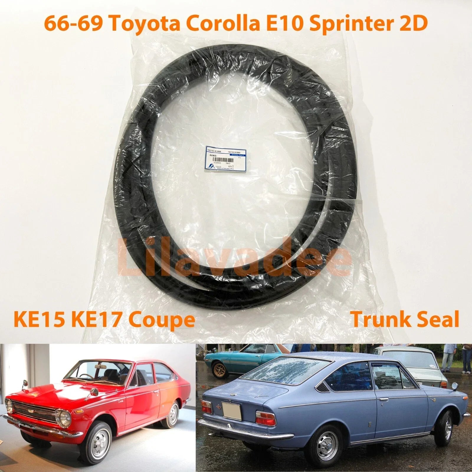 Trunk Lid Weatherstrip Rubber Seal for Toyota Corolla KE15 KE17 Sprinter (1970-1982)