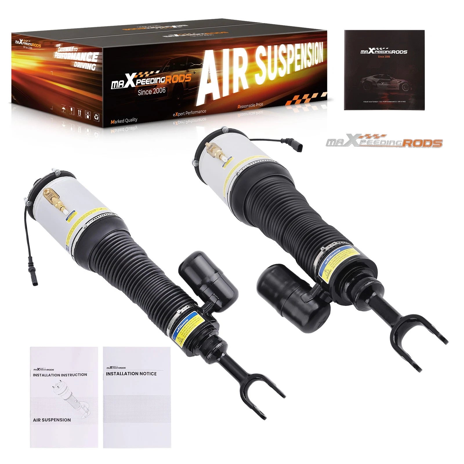Pair Front Air Suspension Shock Struts for Bentley Continental GT (2004–2020)