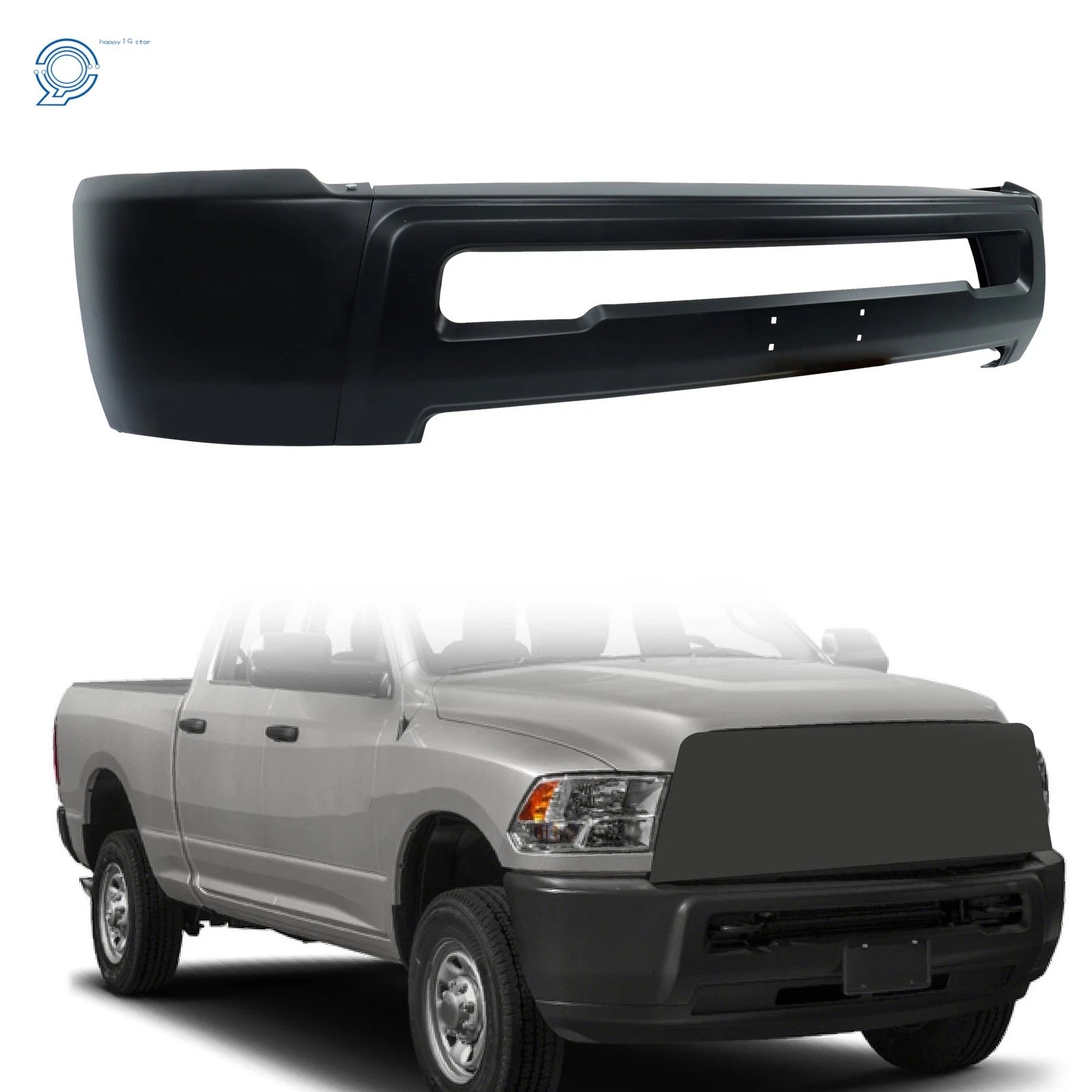 Front Bumper Face Bar for Dodge Ram 2500 3500 (2010–2018) Black Steel