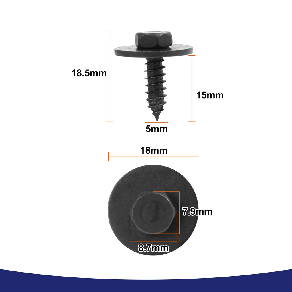 Set of 50 Car Screw Bolt Retainer Liner Under Cover for BMW (07147129160)