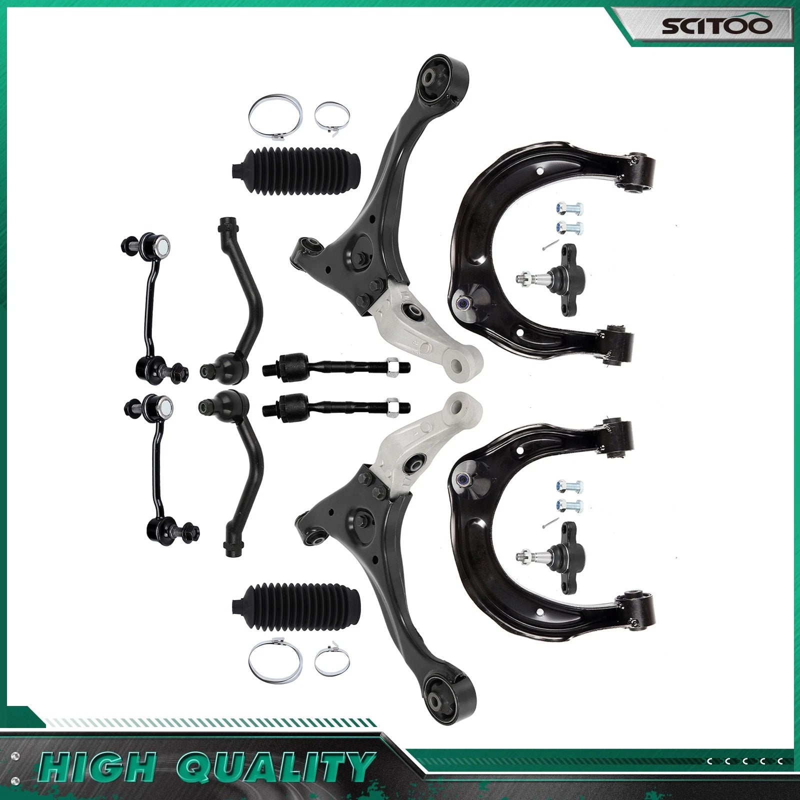 14Pcs Front Control Arm Tie Rod End Ball Joint Sway Bar for Hyundai Sonata (2006–2008)