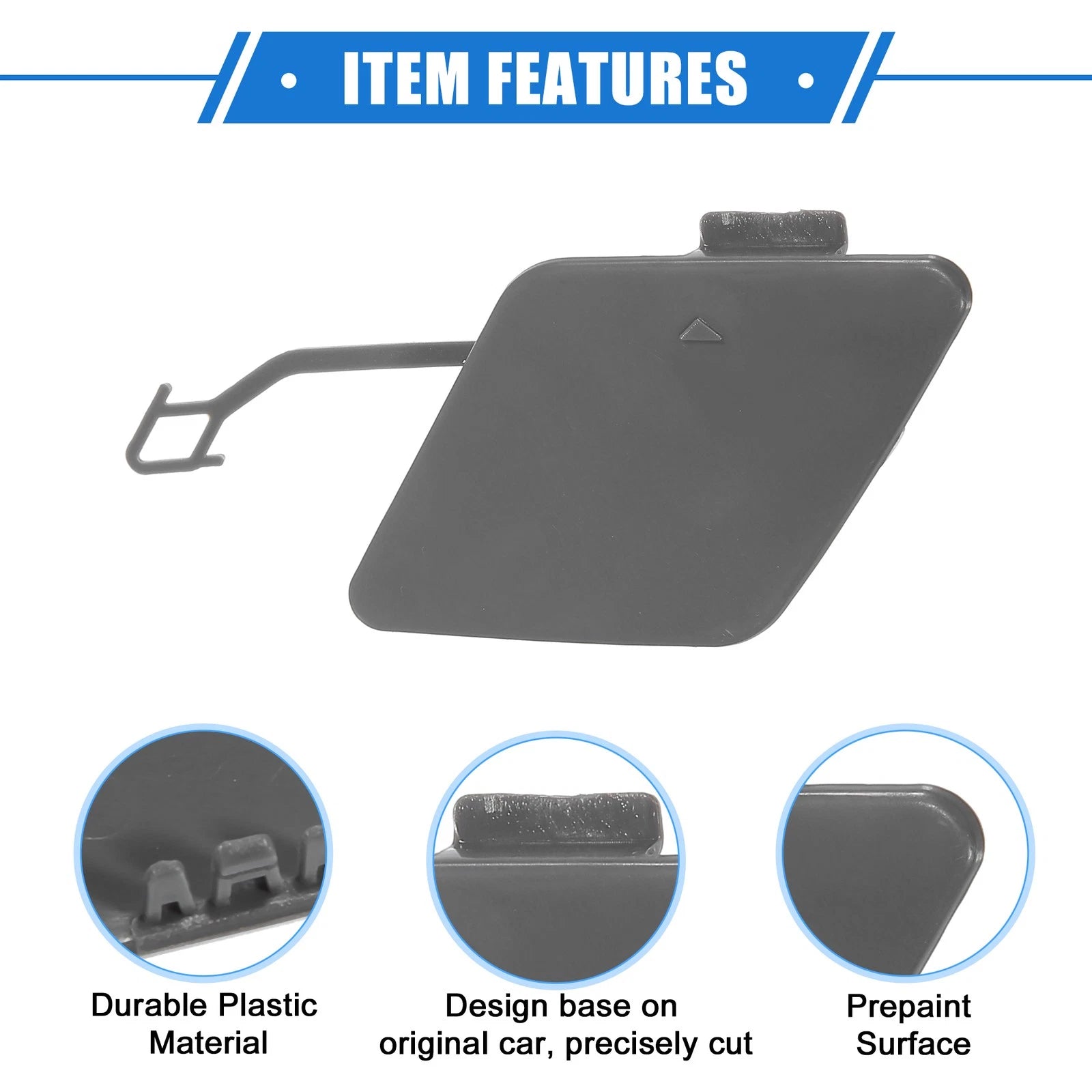 Tow Hook Eye Hole Cover Cap for BMW 3 F30 (2012–2015) Gray