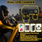 USB Power Charger with Voltmeter for Motorcycle (Waterproof)