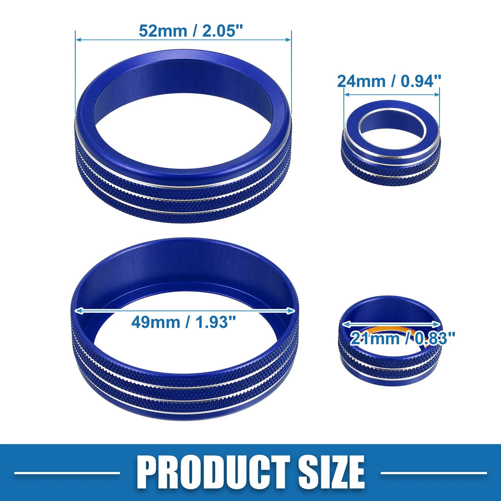 Set of 5 AC Audio Volume Knob Covers for Subaru BRZ, GR86 (2022) Blue