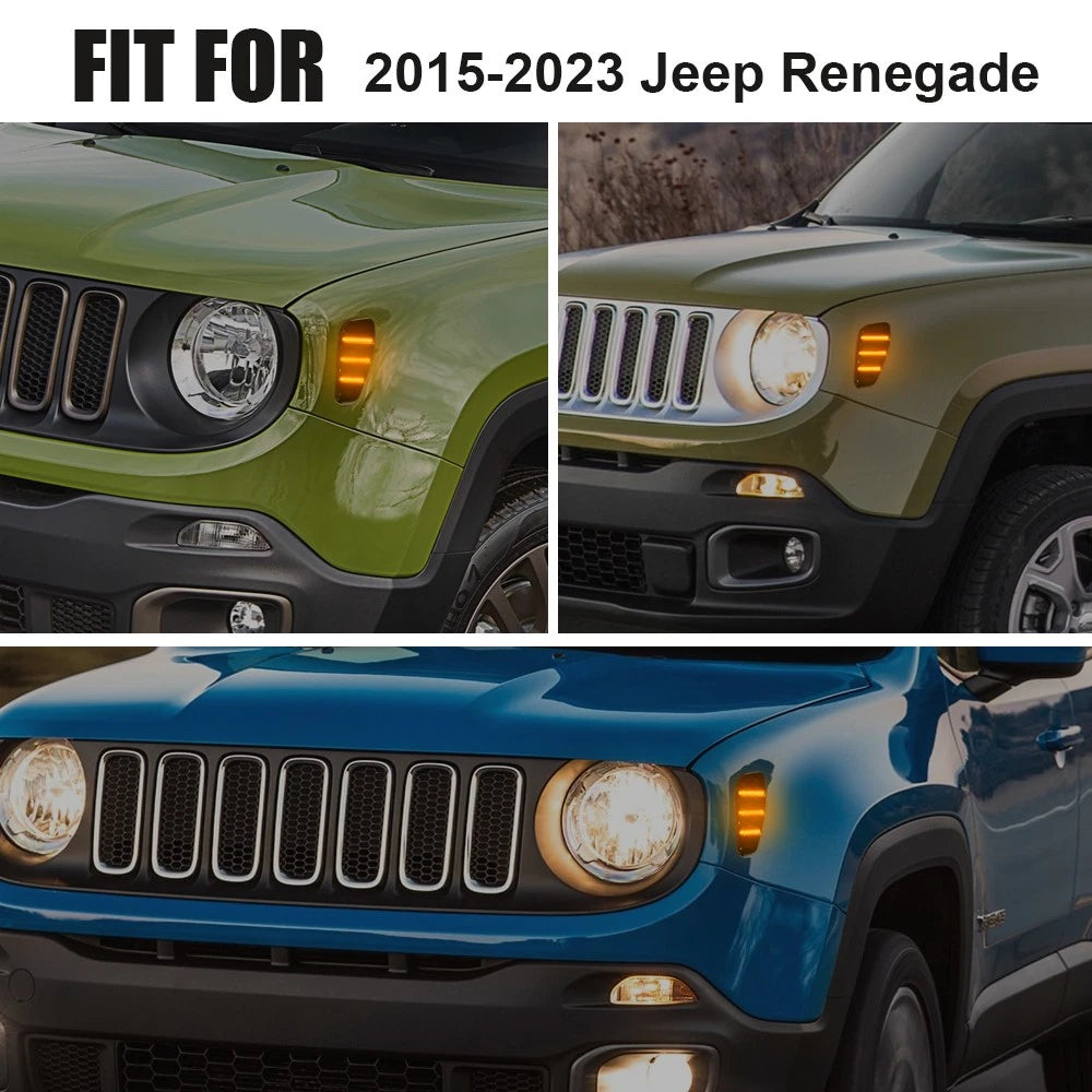 2X Amber LED Side Marker Lights for Jeep Renegade (2015–2023)