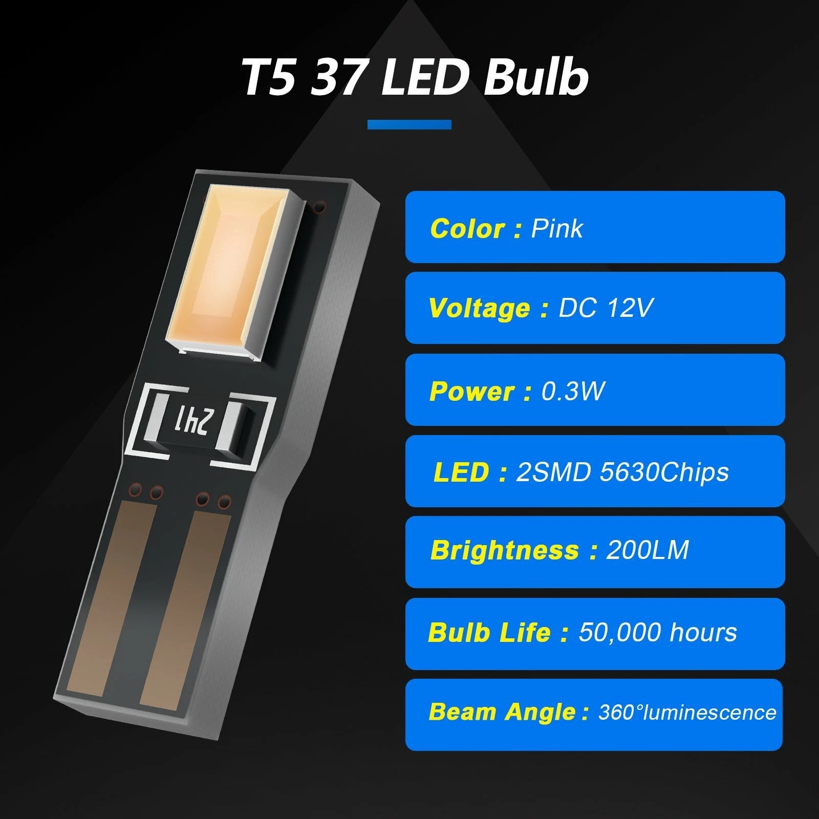 10X T5 74 5630-2SMD LED Speedometer Gauge Light for Universal